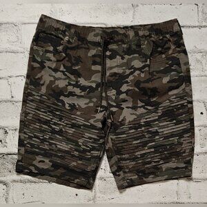 Jeaniologie Camo Moto Shorts Men’s Biker Style Camouflage Size 34